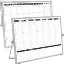 Planning Boards,White Board Dry Erase Calendar with Stand,Double-Sided Weekly Calendar Schedule Board with Time Slots&Monthly Planner with to DO List for Desk and Wall 16"12"(1 Pack)
