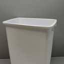Rubbermaid Small Kitchen Bathroom Trash Can, 9 Gallons, White, Waste Basket for Under Counter/Kitchen/Office/Bedroom/Bathroom