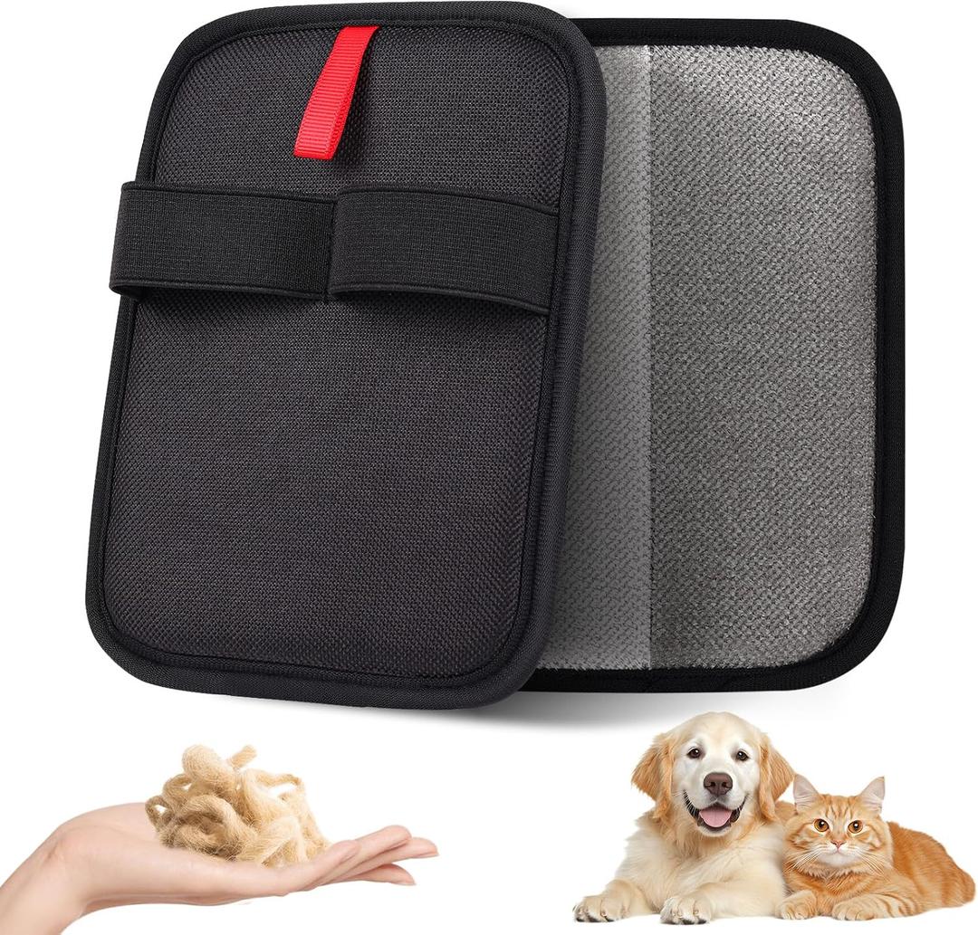 Pet Hair Remover, Electrostatic Pet Hair Removal Gloves, Reusable Cat & Dog Hair Remover for Couch, Furniture, Carpet, Curtain, Upgraded Animal Fur Removal Tool, Cat Grooming Gloves - 2 PCS