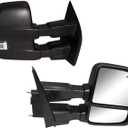 Towing Mirrors compatible for 2015 2016 2017 2018 2019 2020 Ford F150 Pickup Truck Side Mirrors with Turn Signal Lights Puddle Lights Auxiliary Lamp Power Heated Black Housing Chrome Pair