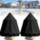 2 Pack Fountain Cover for Winter, 48" D x 68" H Oxford Cloth Garden Statue Protective Cover, Outdoor Bird Bath Covers for Winter Waterproof, Weather Resistant for Winter Outdoor Patio Fountain