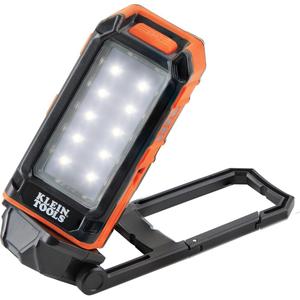 Klein Tools 56403 LED Light, Rechargeable Flashlight/Worklight with Kickstand, Magnetic Mount, and Carabiner, Charges Small Electronics, for Work, Camping