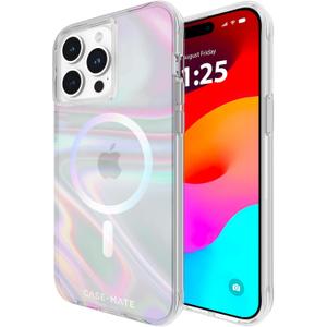 Case-Mate Soap Bubble iPhone 15 Pro Max Case for Women - Compatible with MagSafe - 12ft Drop Protection - 6.7" Magnetic Case for iPhone 15 Pro Max - Shockproof, Anti-Scratch Phone Cover - Iridescent
