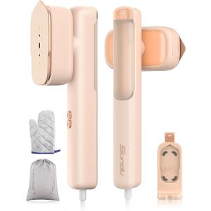 Smart Steam irons Handheld Steamer for Clothes  Global Voltage Adaptation, Palm-Sized & Lightweight (0.8lb), Dual Steam Modes, Easy Wrinkle Remover, Auto Shut-Off, for Travel & Home (Cute Pink)
