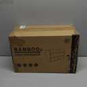 Wisuce Bamboo Desk Organizer - Mini Bamboo Desk Drawer Tabletop Cosmetic Storage Organization for Office or Home White with Shelf