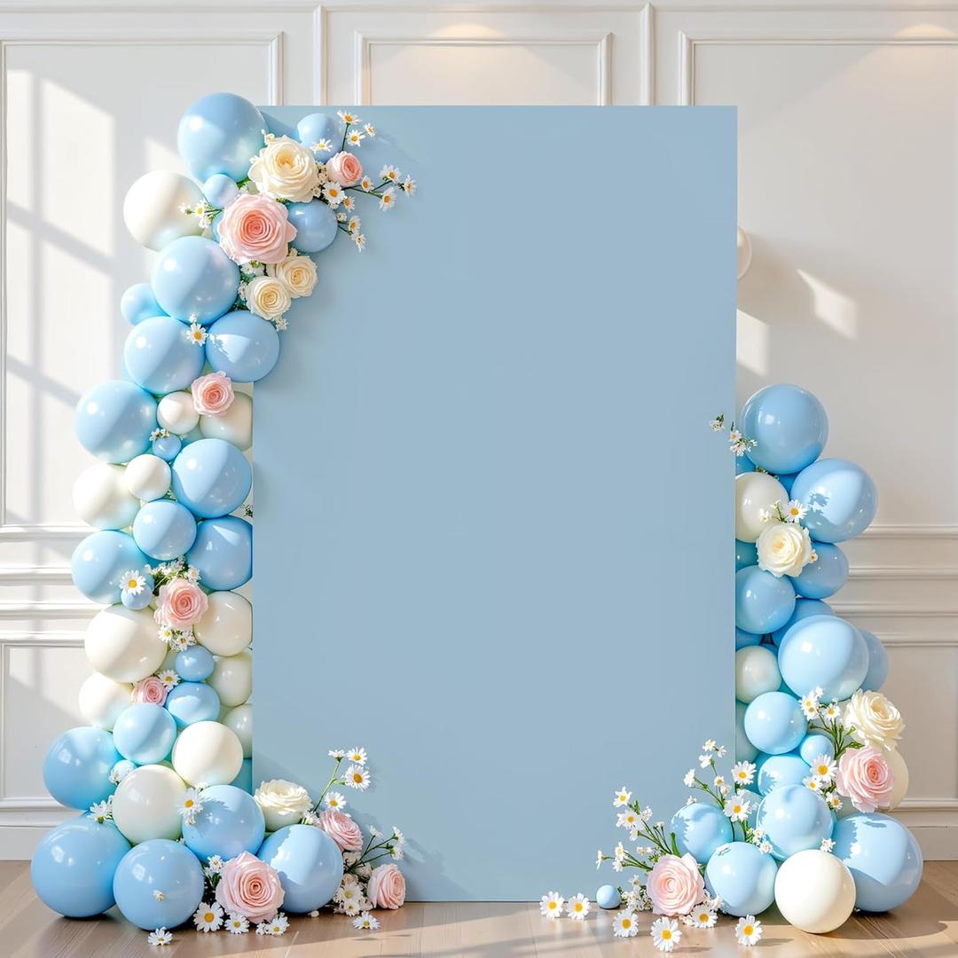 Wedding Arch Cover Dusty Blue 6.6FT x 4FT Square Arch Backdrop Covers Stretchy Spandex Fitted Square Backdrop Cover for Birthday Party Wedding Ceremony Banquet Decoration