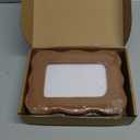 Vicenpal 4x6 Scalloped Picture Frame Set of 3, Cute Curved Picture Frames, Fabric Colorful Photo Display for Tabletop and Wall, Retro Home Decor Family Friends Wedding Gifts (Green, Red, Brown)