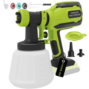 Cordless Paint Sprayer for Dewalt 20V Battery, Portable Wireless Spray Paint Gun with 1200ML Container, Easy to Clean,3 Patterns for Fence House Wood Ceiling etc. DL05 Green (Battery Not Included)