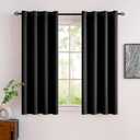 MIULEE Room Darkening Curtains Thermal Insulated Black Out Drapes Solid Window Treatment Grommet Light Blocking Blackout Curtain for Living Room Bedroom 2 Panels Set 52 x 54 inch Length Black