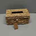 Water Hyacinth Tissue Box Cover Rectangular Decorative Woven Tissue Box Holder for Table Bathroom (10.2 x 6.1 x 4.7 inch)