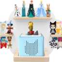 Taladad for TonieBox 2/ 1 and Tonie Shelf Cloud, Tonies Storage for 12-20 Tonie Figures Characters Magnetic Wall Shelf for Tonies Toniebox 2, Charging Station (White)