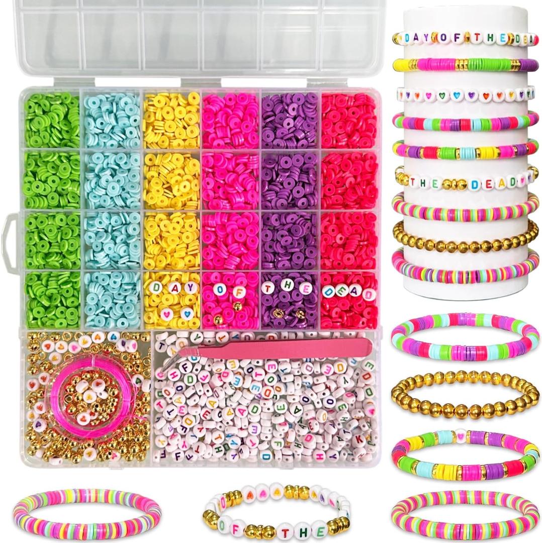 ParsNuntio Colorful DIY Craft Clay Beads Kit - Birthday Party Assorted Clay Beads - Festival Art Craft Clay Beads for Party Supplies Decor DIY Crafts - 1 Box