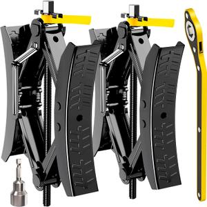 CircleRoad Camper Wheel Chock Stabilizer 2 Sets, Upgraded Side Grain Heavy Duty X-Shaped Stabilizer Wheel Chock RV Travel Trailer Accessories Anti-Move Anti Rust Coating Tire Chalks