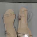 Ankis Black Nude White Red Women Sandals Comfortable Walking Strappy Open Toe Sandals for Women Dressy Summer 1 Inch Low block Heel Flat Adjustable Ankle Strap Wide Available Shoes 2025 (Clear, 10)