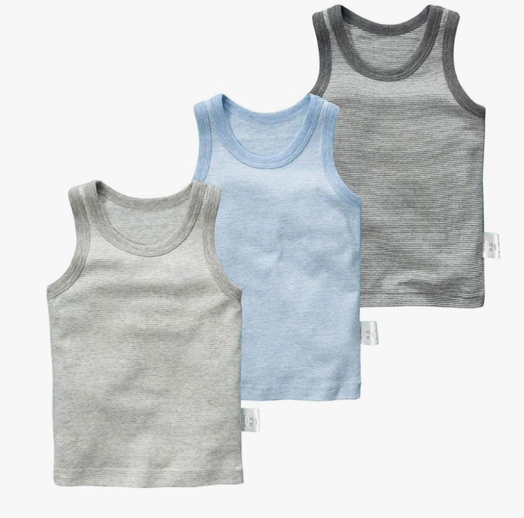 POBIDOBY Toddler Boys' 3 Pack Tank Tops 100% Cotton Sleeveless Undershirts 6