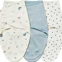 Insular Baby Swaddle Wrap, Swaddle Blanket for Newborn and Infant, Adjustable Swaddle Set for Boy and Girl, Soft Cotton Baby Sleep Sack 1 Pack (Small(0-3M), Snail&Hedgehog)