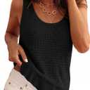 PRETTYGARDEN Crochet Tops for Women 2026 Spring Sleeveless Sweater Tops Summer Boho Tank Resort Wear Beach Vacation Clothes (Small, Black)