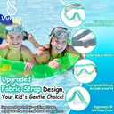 Vvinca Swim-Goggles with Nose Cover, 2 Packs Elastic Fabric Strap Snorkel Swim Mask Anti Fog UV No Pull Hair for Kids 3-14