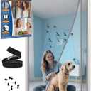 Magnetic Screen Door Left Right Side Opening Polyethylene Terephthalate Mesh Greater Than Fiberglass and Polyester Easy Install (Screen 32"x84", Gray)