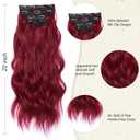 NOTICEME Clip in Hair Extensions Red Synthetic Hair Extensions Long Wavy 4PCS Thick Hairpieces 22 Inch for Women (Red)