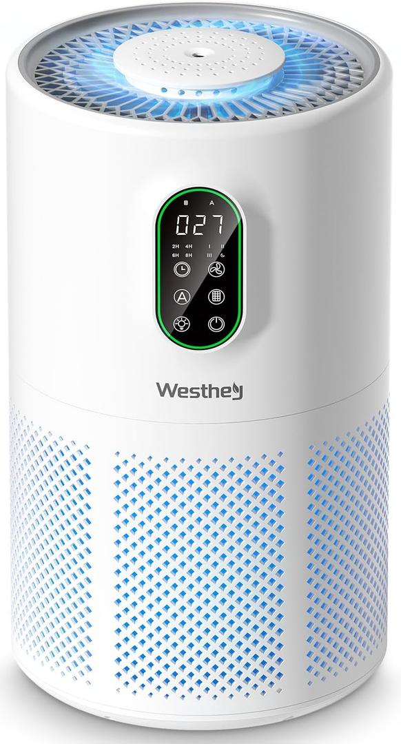 Air Purifiers for Home Large Room up to 1650 ft, WESTHEY H13 True HEPA Air Purifier for Bedroom with Night Light, Air Quality Monitor, Fragrance Sponge, Air Cleaner for Wildfire Smoke Dander Dust Air Purifiers for Home Large Room up to 1650 ft, WESTHEY H13 True HEPA Air Purifier for Bedroom with Night Light, Air Quality Monitor, Fragrance Sponge, Air Cleaner for Wildfire Smoke Dander Dust
