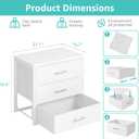 BOLUO Closet Drawers White 3 Drawer Dresser for Closet Organizers and Storage Bedroom Dorm Modern