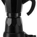 Lemosae Coffee Pot 6 Cup Electric Espresso Coffee Maker Italian Moka Maker 300ml Portable Aluminum Espresso Machine Cafetera Moka Pot with Detachable Base, Gift for Home Travel(Black)