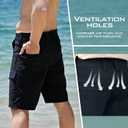 KastKing Rekon Men's Fishing Cargo Shorts, Quick Dry Casual Hiking Shorts for Men, Travel Golf Camping Tactical (Black)