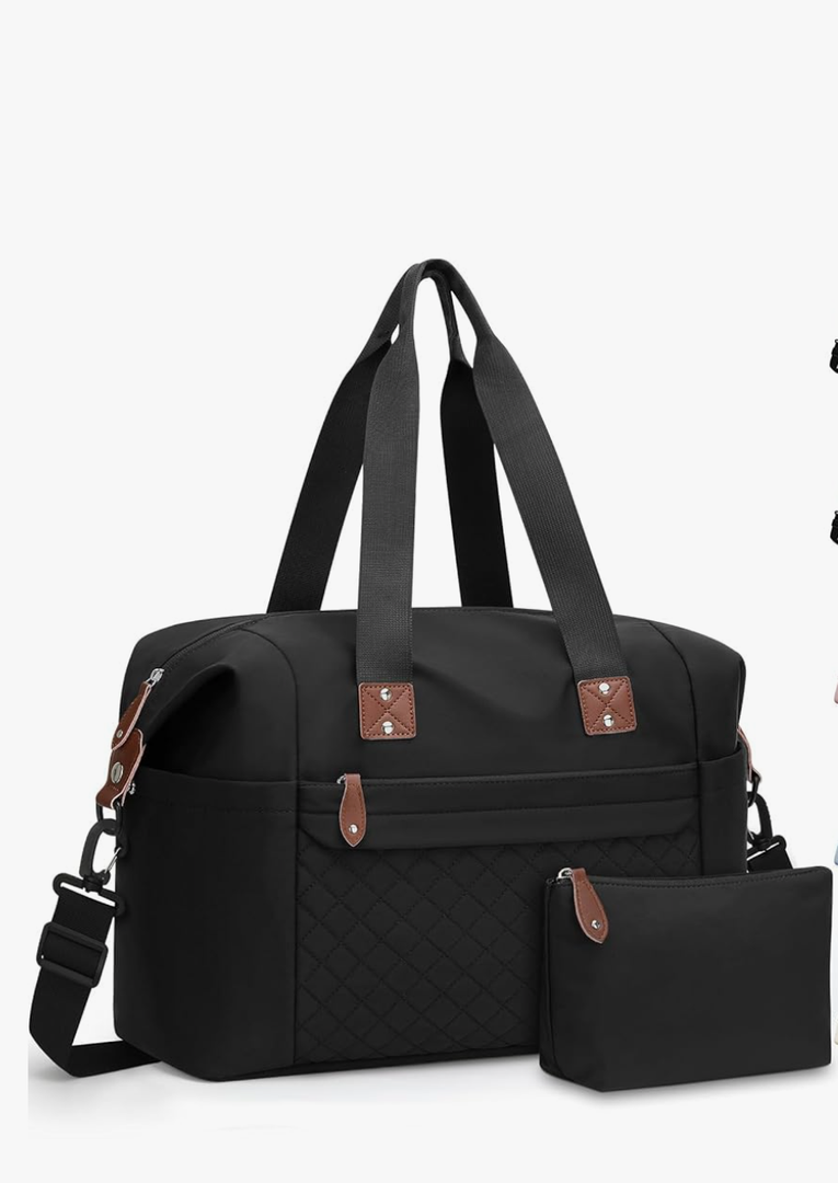 Travel Duffle Bag, Waterproof Weekender Overnight Hospital Bags for Women Men with Toiletry Bag Lightweight Carry on Personal Item Duffle Gym Bag for Travel, Airplanes, Sports