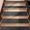 15 Pack Non Slip Stair Treads,8" X 30" Non Slip Carpet Stair Treads with Reusable Adhesive Rubber Backing,Staircase Step Treads Carpet Treads for Wooden Steps Indoor (Dark Gray)