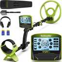 Metal Detector for Adults, 5 Professional Mode with Higher Accuracy 10 Waterproof Coil for Gold Detecting (Green)