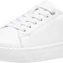 Vepose Women's 8012 Lace Up Classic Fashion Sneakers Comfortable Cute Shoes (White)