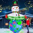 12FT Giant Christmas Inflatables Snowman Decorations Built-in Music & 360° Rotation 3-Color Projector LED Light Huge Christmas Blow Up Yard Decorations Outdoor Xmas Garden New Year