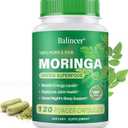 Moringa Capsules, Natural Green Superfood Supplement, 120 Vegan Capsules