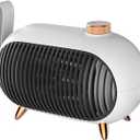 Space Heater  Portable Mini Heater for Home and Office  Energy-Efficient Small Space Heater with Overheating Protection  Retro Heater for Bedroom, Camping Tent, RV Trailer (White) (5 Inches High)