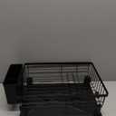 Dish Drying Rack - Expandable Rack, Large Capacity Dish Drainer for Kitchen Counter, Rust-Proof with Utensil Holder, Black