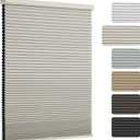 Changshade Cordless Cellular Shades, Blackout Room Darkening Black Out Honeycomb Blinds for Indoor Windows Bedroom, Pull Down Pleated Accordion Blind Easy Install, Shade Size 33" Wx72 H, Beige