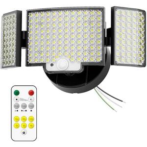 NACINIC Motion Sensor Outdoor Light Hardwired, 45W 7500LM Security Flood Lights Motion Detector Dusk to Dawn Light, IP65 Waterproof, 220 LEDs Floodlight with Remote Control for Garage, Yard, Porch