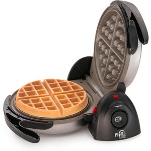 Presto 03510 Ceramic FlipSide Belgian Waffle Maker, Nonstick, Cool Touch Handles, Black