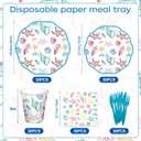 180PCS Summer Beach Party Paper Plate,Seashell and Starfish Paper Plates Supplies-Seashell and Starfish Plates, Cups, Napkins and Knife Fork For Birthday Baby Shower Bridal Wedding Party