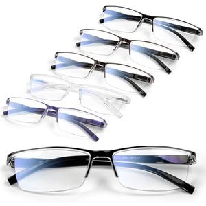 6 pack Executive Style Reading Glasses Men - Durable Readers with 99% Blue Light Blocking - Comfortable Fit with TR90 Frames