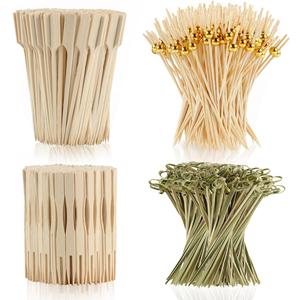 400 Cocktail Picks Bamboo Skewers for Appetizers,Fancy Toothpicks for Appetizers 4.7"Eco-Friendly Cocktail Toothpicks for Food Sticks Party Drinks,Food Picks for Charcuterie Boards Accessories