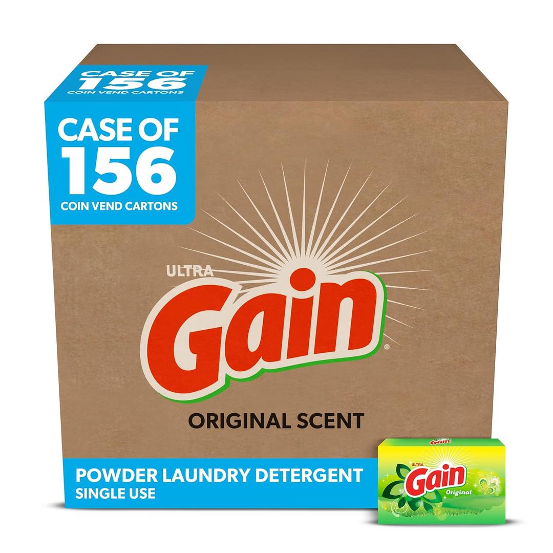 P&G Professional Gain Powder Laundry Detergent for Regular and HE Washers, Original Scent, Single Use (Case of 156)