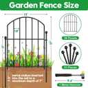 Decorative Garden Fence 17in (H) x30ft (L), Arched Rustproof Metal No Dig Fence for Dogs & Rabbit, Ornamental Animal Barrier for Flower Beds, Border Panels Fencing for Yard & Patio Outdoor Decor