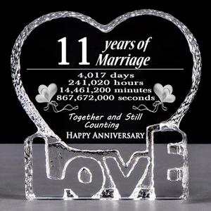 YWHL Happy 11th Wedding Anniversary, Romantic Gifts for Her Him, 11 Years Marriage Gifts for Wife