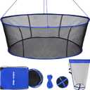 Foldable Fishing Net, Drop Net for Pier Fishing, Portable Bridge Landing Net with Multi-Purpose Foldable Fish Basket, Foldable Bait Net, Crab Net, Shrimp Net