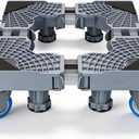 Mobile Base With 4 Locking Wheels And 8 Strong Feet 17.7-24 Inch, Heavy Duty Furniture Dolly for Washer, Mini Refrigerator and Dryer, Adjustable Mini Fridge Stand Washing Machine Stand Pedestal