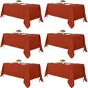 Fitable Rust Tablecloths for Rectangle Tables, 6 Pack - 70 x 120 Inches - Reusable and Washable Fall Table Clothes for 6-8 Ft Tables, Polyester Fabric Table Covers for Wedding, Party, Banquet