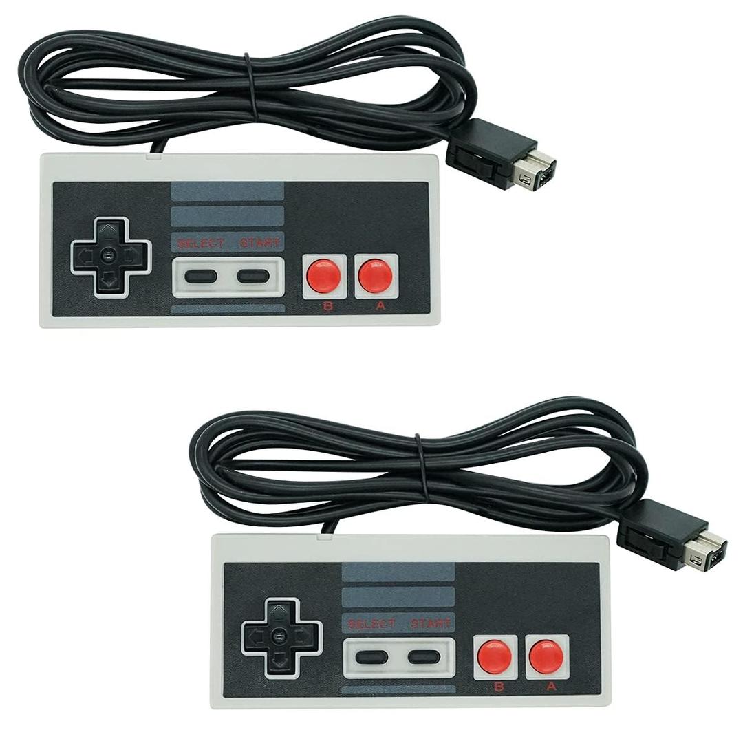 NALENSY NES Classics Controller for Classic Mini Edition, Wired Classic Controller for Nintendo Entertainment System, 2 Pack Replacement Mini Controller with 9.8Ft Long Cable
