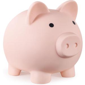 Piggy Bank, Unbreakable Plastic Money Bank, Coin Bank for Girls and Boys, Medium Size Piggy Banks, Practical Gifts for Birthday, Easter, Christmas (Flesh-Colour)